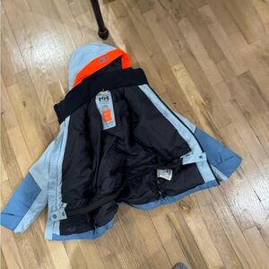 Helly Hansen Kids Blue and Orange Puffer Jacket